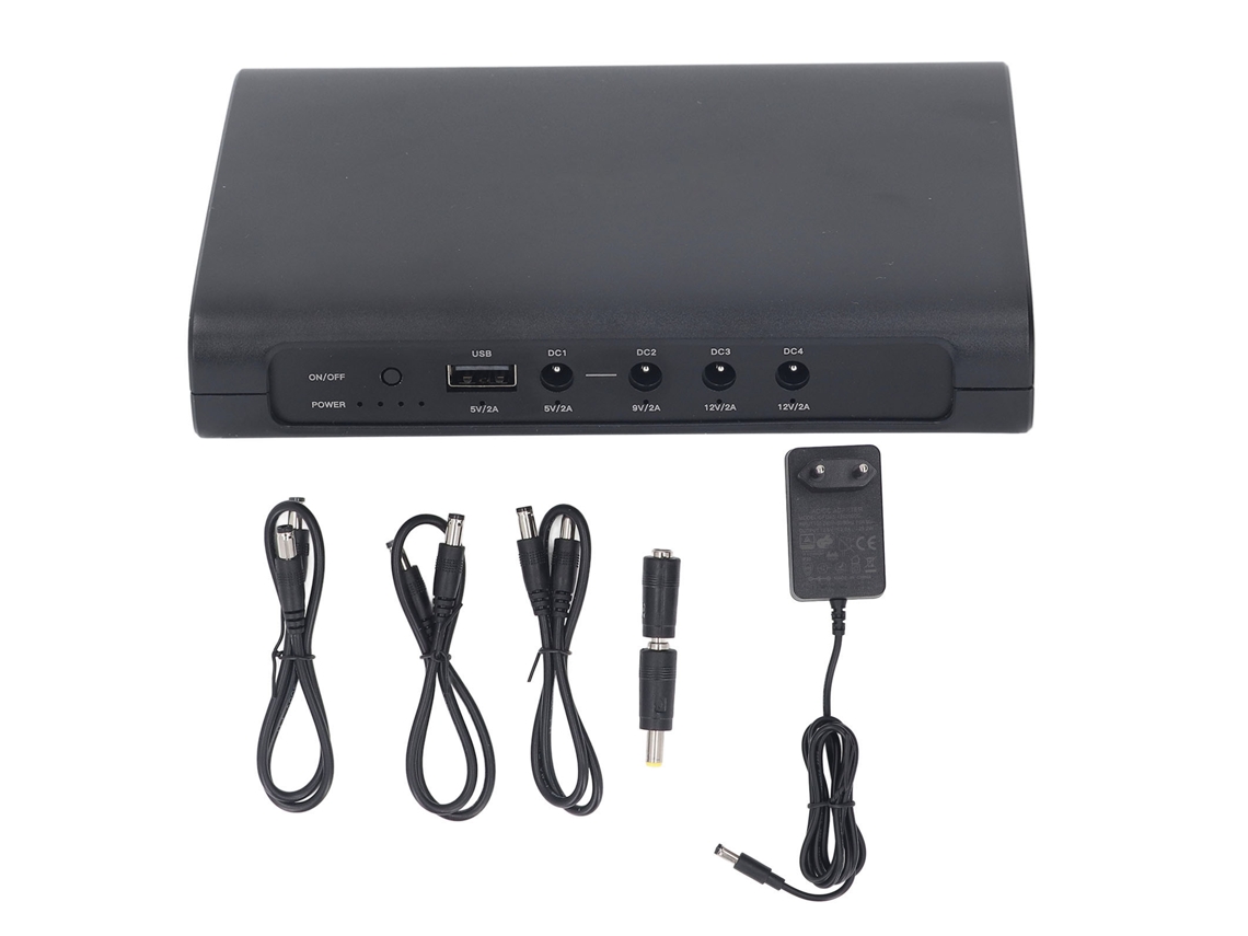 Mini UPS Bateria Reserva 12000mAh para Router USB Energia Ininterrompida com Enchufe EU