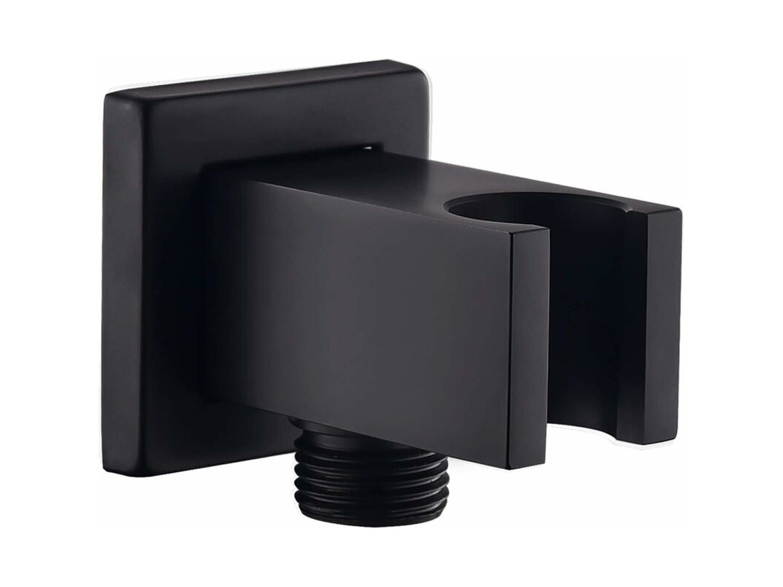 Cotovelo De Ligação À Parede Com Suporte De Chuveiro 1/2" Latão Preto