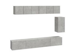 Tv Cabinet Set, Tv Cabinet Sets Vidaxl Cinzeto Madeira Processada (n/a)