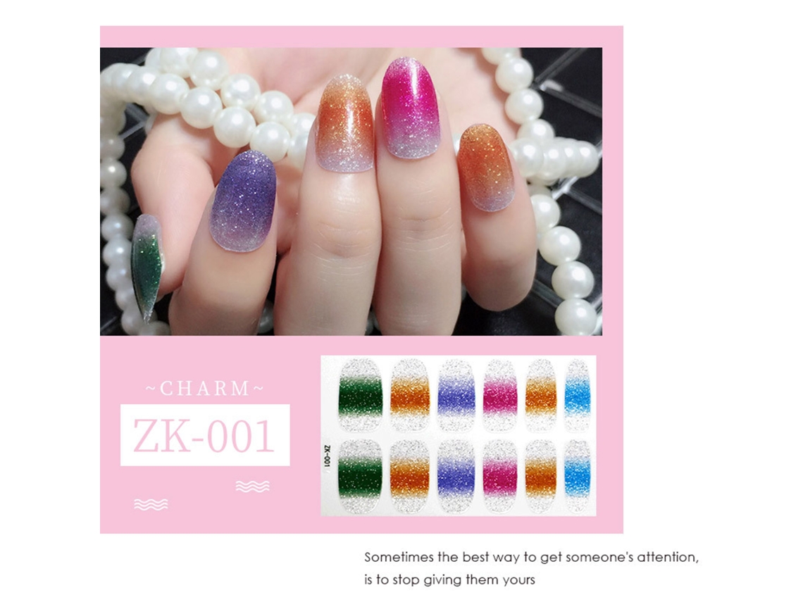 20 Folhas De Adesivos Para Unhas Com Padrão Gradiente E Leopardo - Decalques De Arte Para Unhas