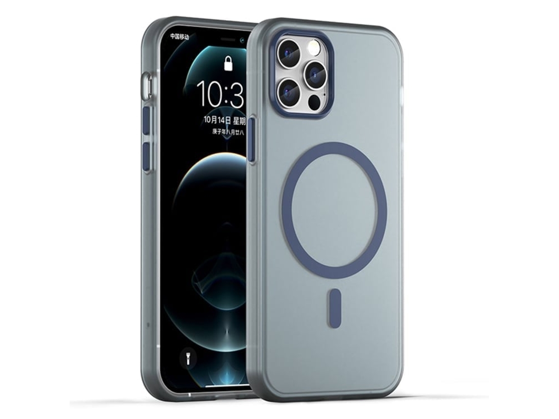 Capa Híbrida Translúcida Para Iphone 12 Pro - Tpu E Pc Com Magsafe | Fosca - Azul Escuro
