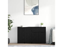 Vidaxl Buffet Com Gaveta 3 Pcs Carvalho Preto Madeira Processada