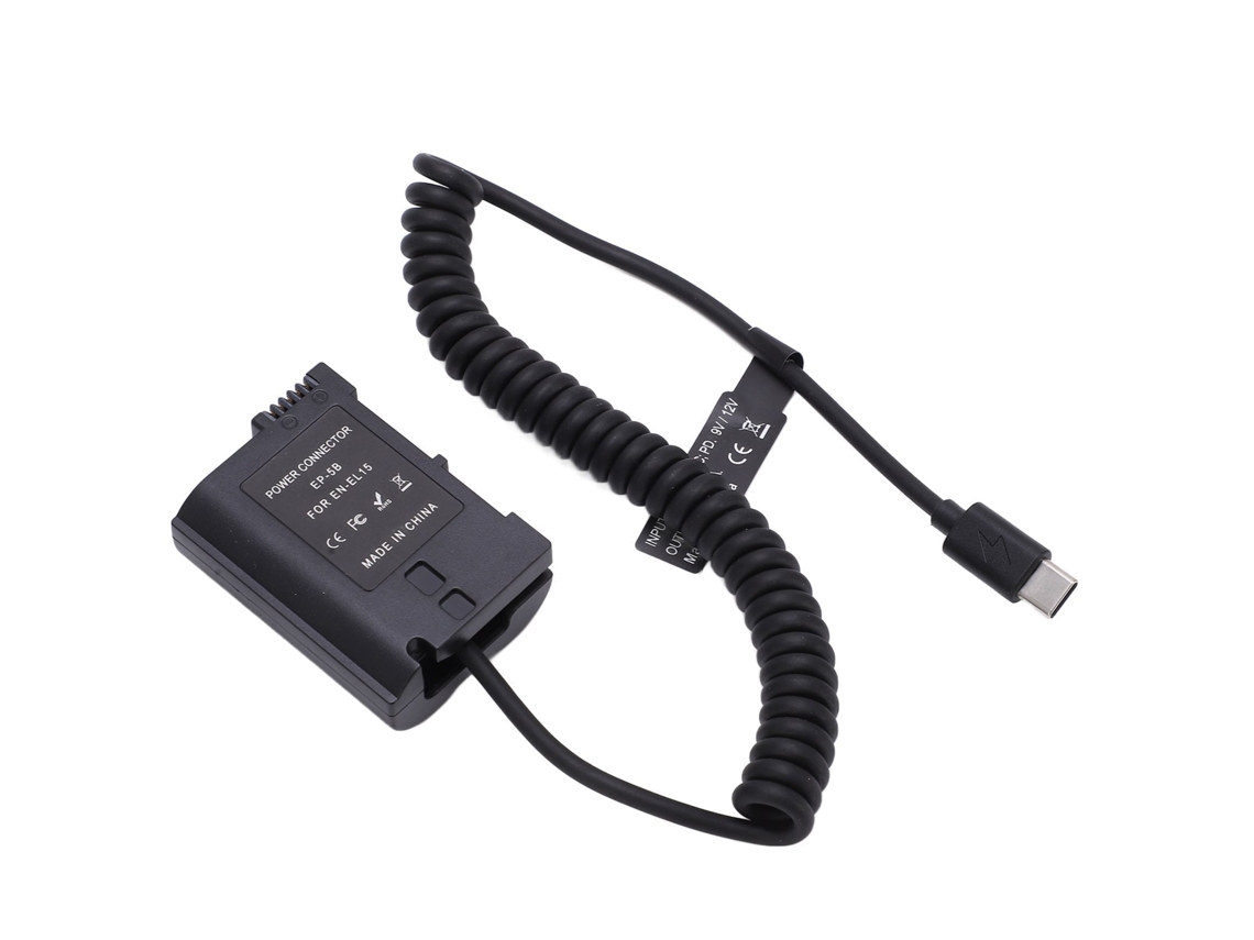 2026 bateria Falsa En El15 com Cabo Spring Usb Type C, Decodificação Completa para Câmera