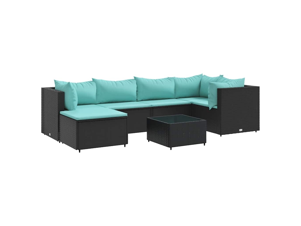 Garden Lounge Set, Garden Lounge Sets Vidaxl Preto Rattan / Vime (n/a)