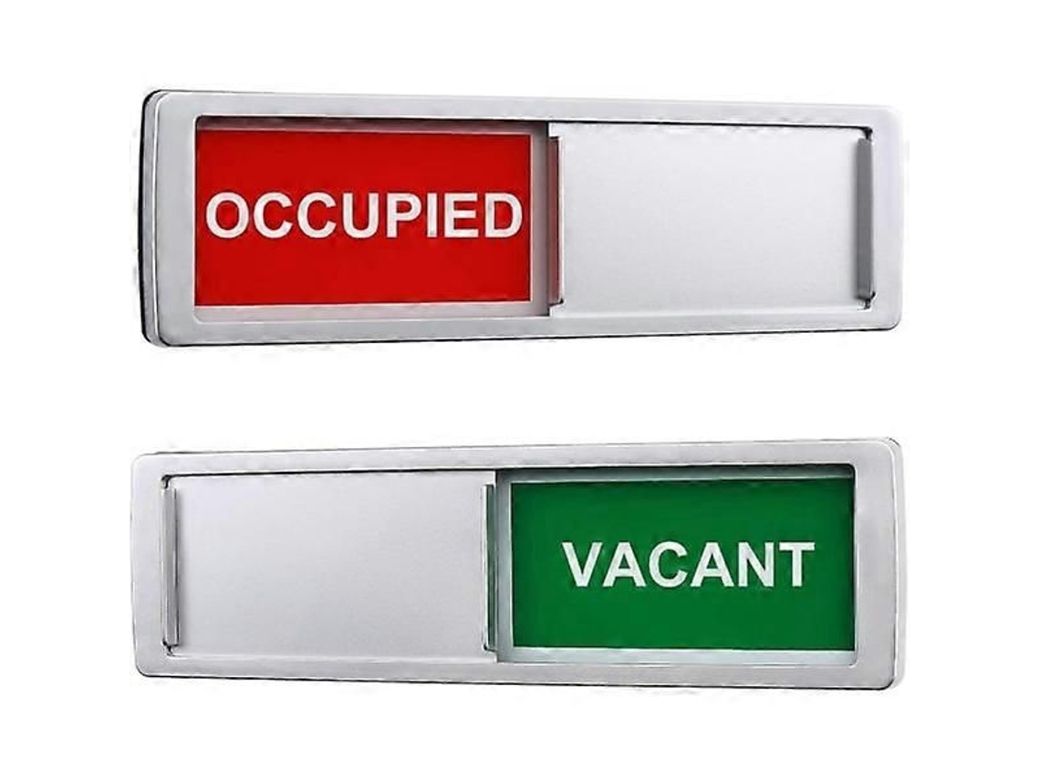 Placa De Privacidade Ic Livre/ocupado Para Porta De Correr, Prata, 7x2 Polegadas