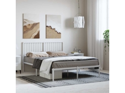 Estrutura De Cama Com Cabeceira 135x190 Cm Metal Branco