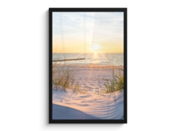 Poster Emoldurado Praia - Sol - Duna - Relva - Areia - Horizon 40x60 Cm