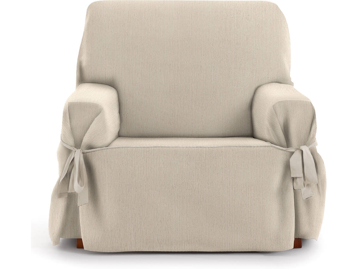 Capa de Poltrona EYSA Mid com Laços (110 x 70 x 120 cm - Poliéster e Algodão - Crudo)