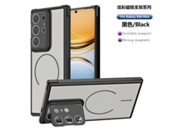 Capa Protetora Magnética Colorida Para Celular Com Suporte Para Lente E Proteção Anti-queda.preto - S25 Edge