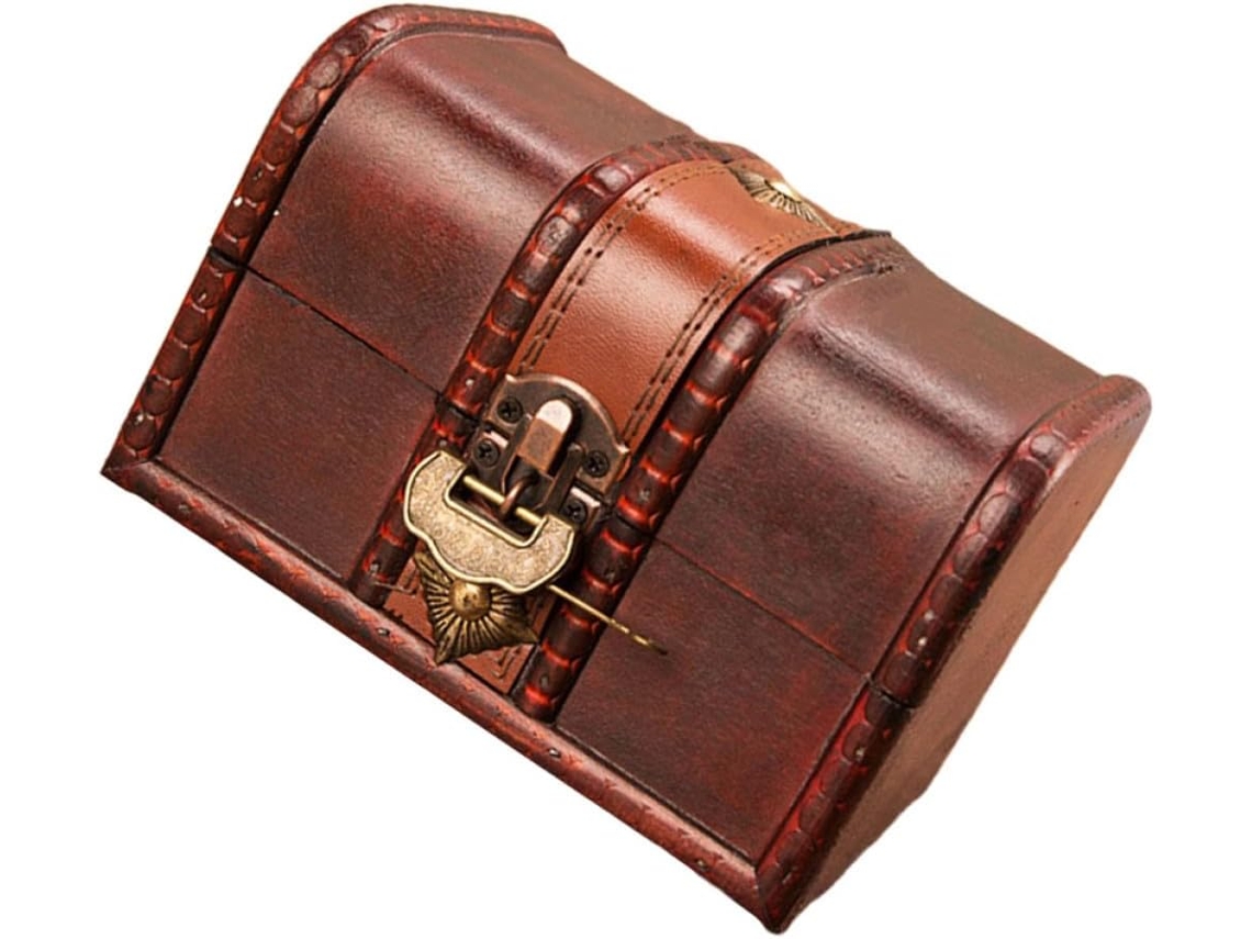 Caixa Armazenamento Vintage Madeira Vermelha Organizar Papéis Pequenos Objetos Estilo Antigo Chique Único Casa GOKOCO