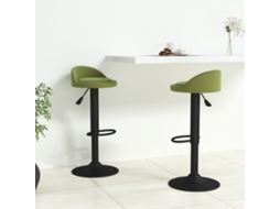 Vidaxl Bancos De Bar 2 Pcs Veludo Verde-claro