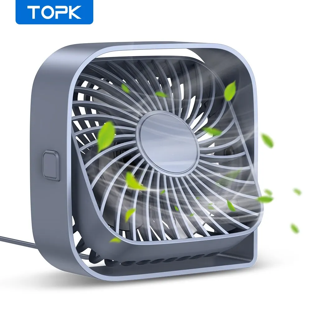 (cinza) Mini Ventilador Portátil Silencioso De Três Velocidades, Ventilador De Mesa Usb