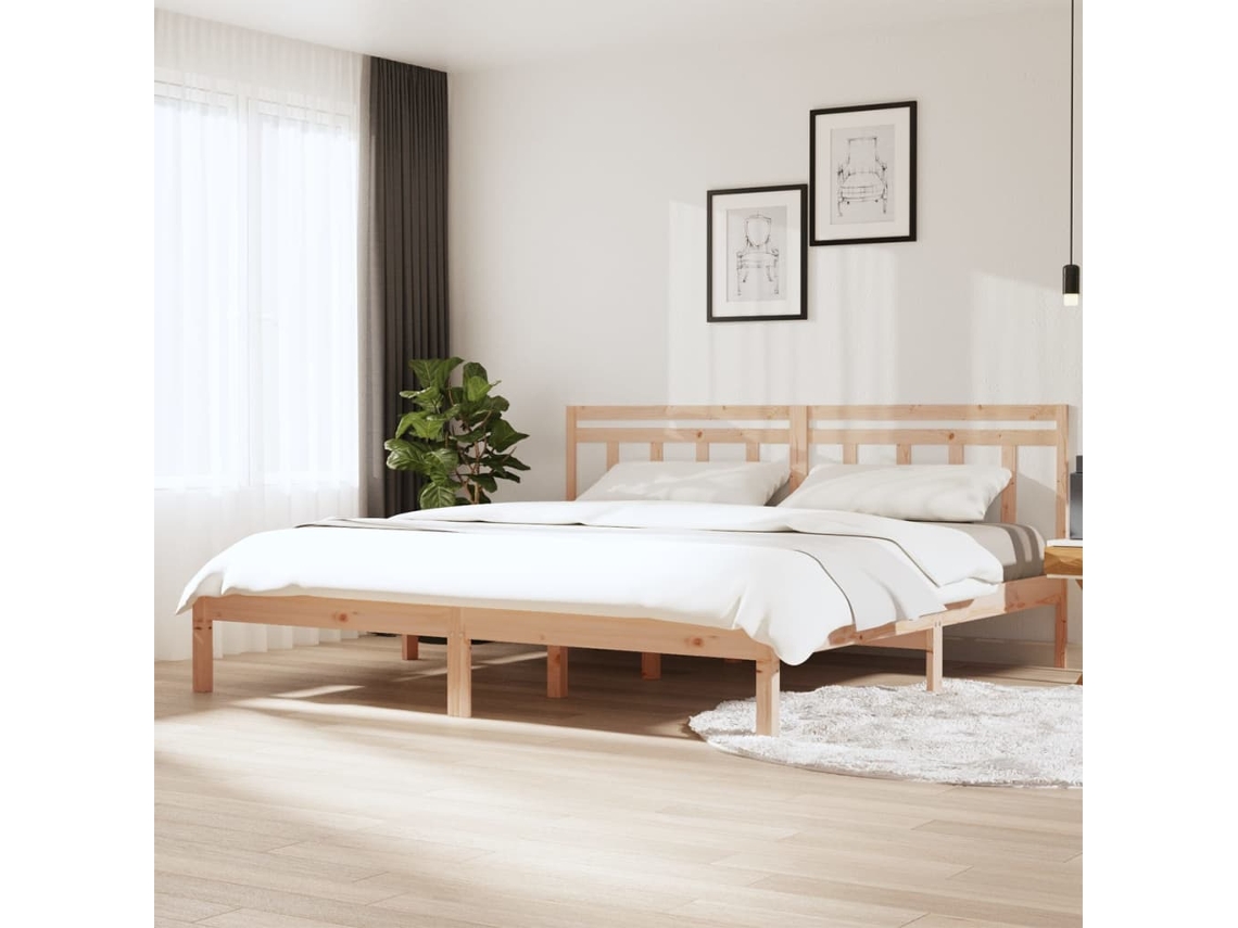 Vidaxl Estrutura De Cama 180x200 Cm Super King Madeira Maciça