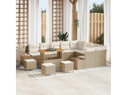Vidaxl Conjunto De Sofá De Jardim 13 Unid. 12-número De Lugares Bege