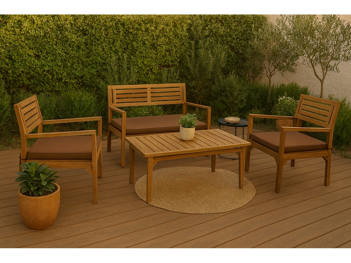 Conjunto Relax ITEM Madeira Teca (4 Peças)