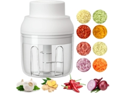 Mini Picador Elétrico De Cozinha Picador De Alho Portátil De 250 Ml, Recarregável Por Usb Aquaforge (branco)