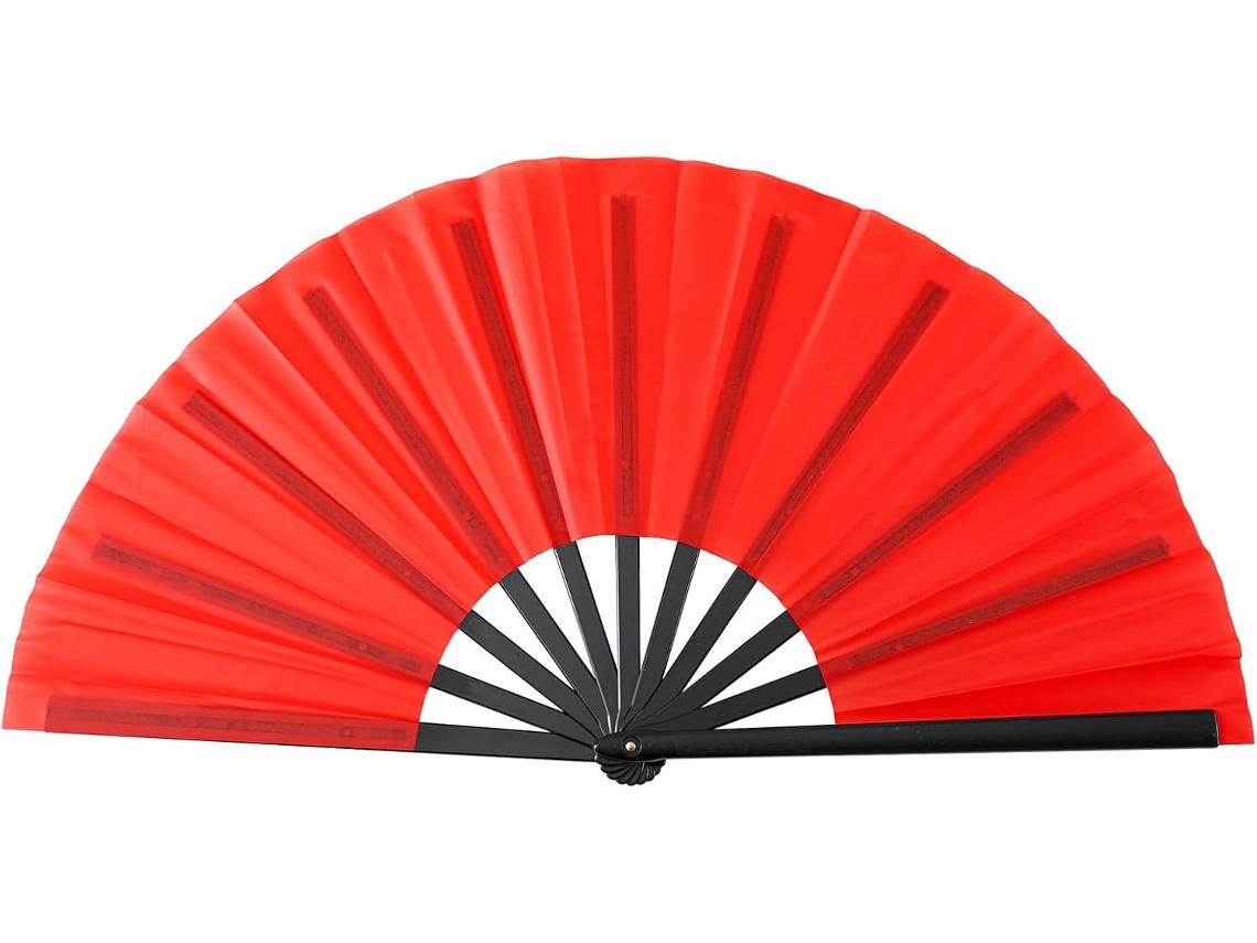 Leques Corativos Dobráveis, Leques Chineses, Leque Dobrável 25cm 10 Polegadas Com Nervuras Pretas, Cor