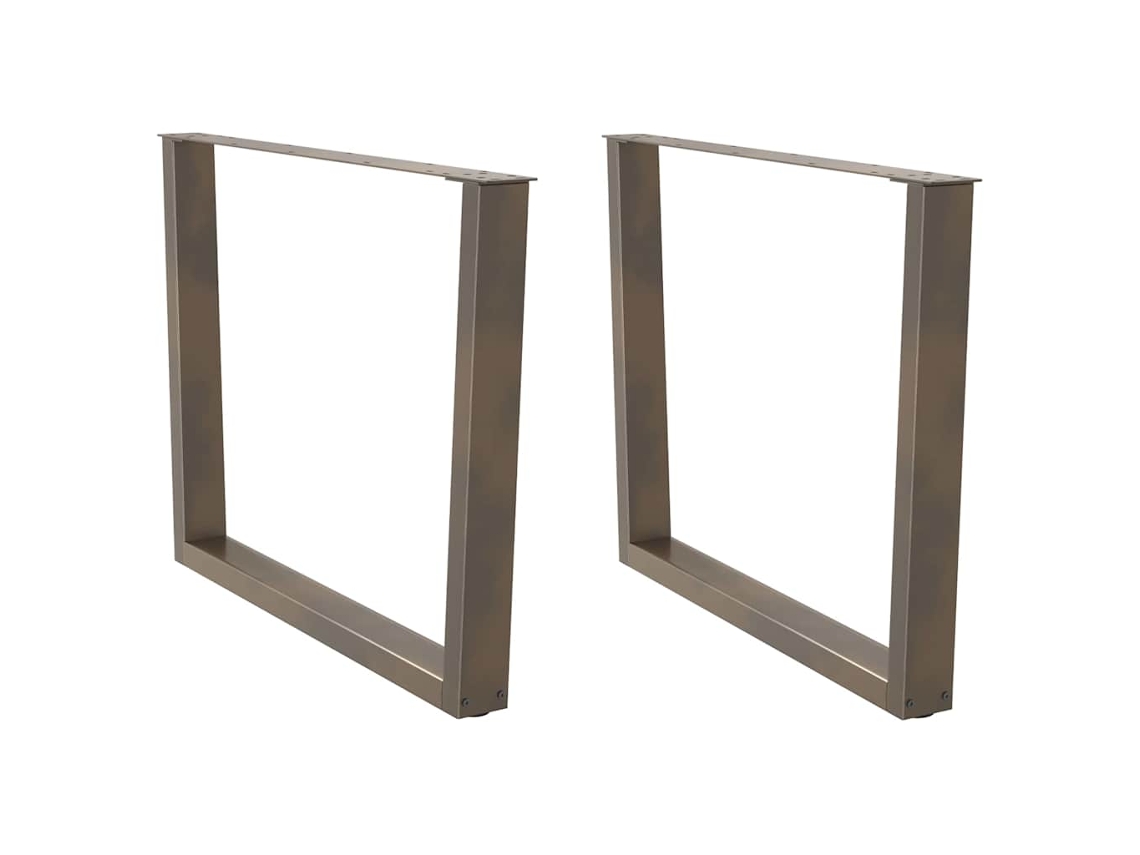Vidaxl Pés Para Mesa De Jantar Em Formato De V, 2 Peças, Aço Natural, 100x(72-73,3) Cm, Aço