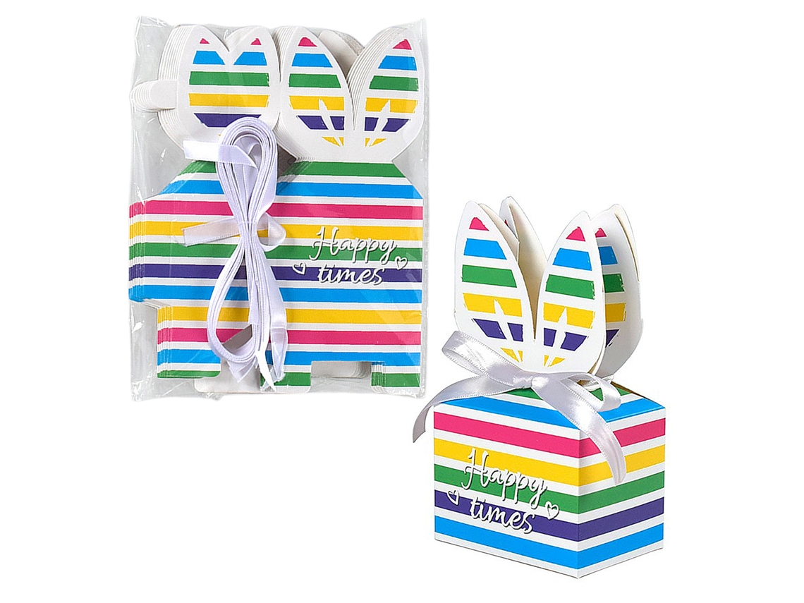 Laxiscreed Rainbow Rabbit Pack Com 10 Peças, 3 Packs, Total De 30 Peças Coloridas Em Forma De Quadrado