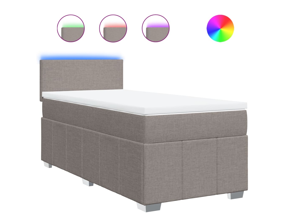 Box Spring Bed, Box Spring Beds Vidaxl Cinzento-acastanhado Tecido (100 X 200 Cm)