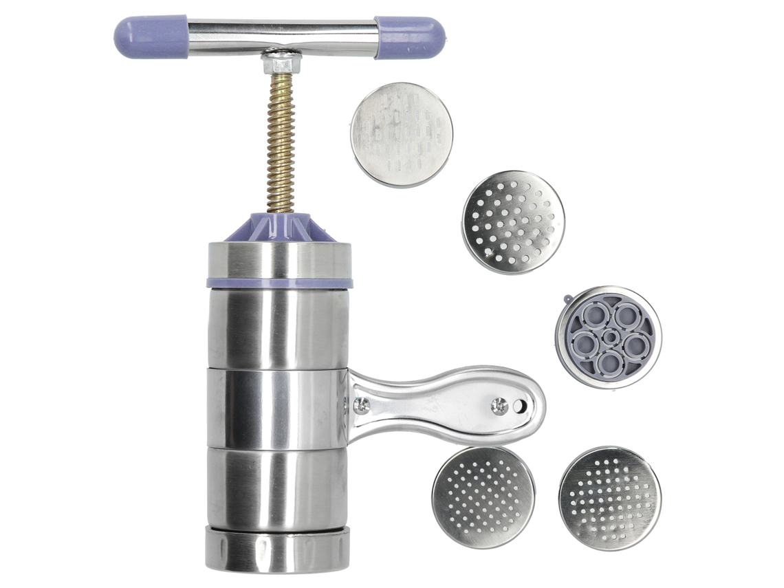 Máquina De Massa Manual Em Aço Inoxidável Com 5 Cabeçotes De Moldagem, Acessórios De Cozinha