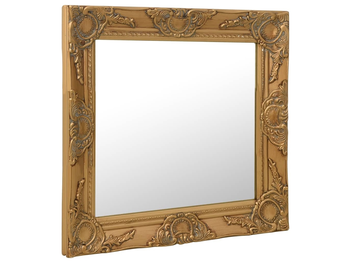 Espelho de Parede Estilo Barroco 50x50 Cm Dourado HARLANV1