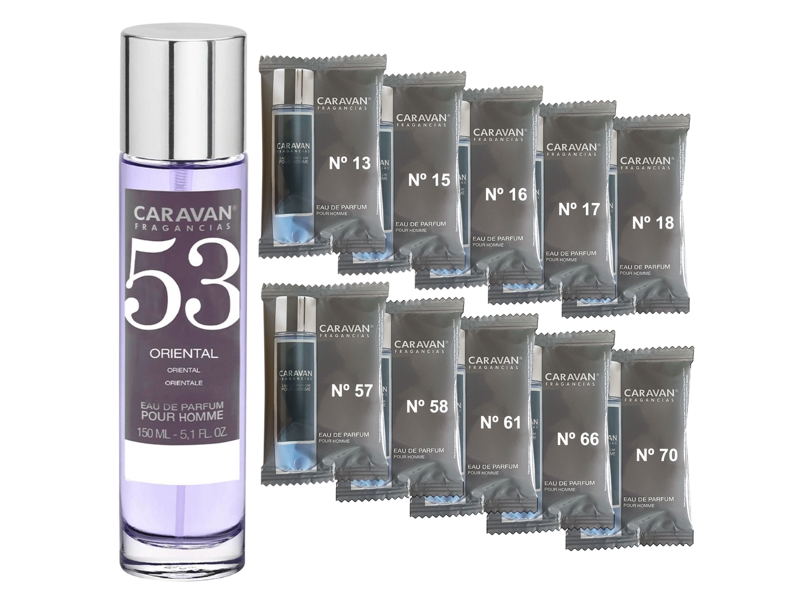 Perfume Masculino Caravan Nº53 De 150 Ml Conjunto De 10 Frascos De Fragrâncias