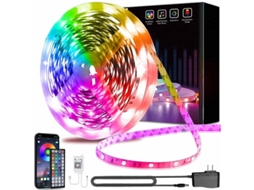 Fita de Led Bluetooth de 15 Metros, 5050 Rgb, Flexível e Multicolorida, Controlada por Aplicativo de Smartphone BRILVIBERA
