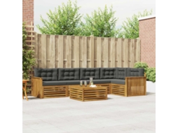 Vidaxl Conjunto De Sofás Para Exterior 6 Unid. Natural E Antracite