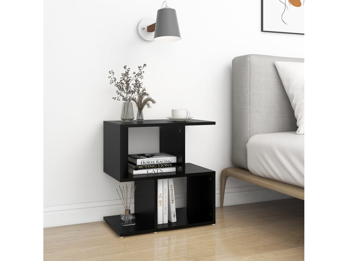 Vidaxl Mesa De Cabeceira 50x30x51,5 Cm Derivados De Madeira Preto