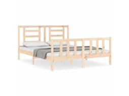 Cama Sem Colchão 160x200 Cm Madeira de Pinho Maciça MAISON EXCLUSIVE