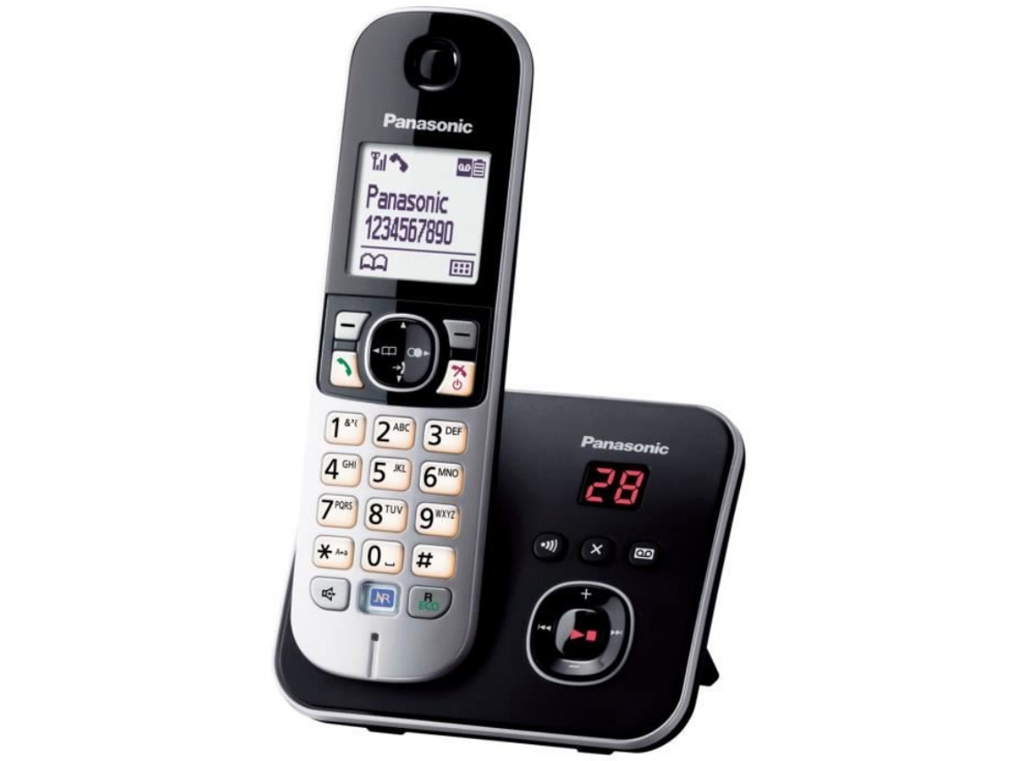 Telefone Fixo PANASONIC KX-TG6821 Preto/Prateado