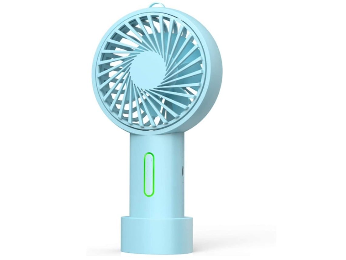 Ventilador de Mão, Mini Ventilador de Mão Ventilador Portátil Pessoal De 3 Velocidades Com Ângulo Ajustável Base Removível Cordão Yizhood (azul)