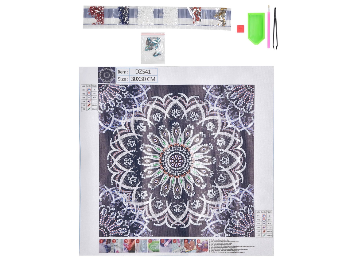 Kit Pintura com Diamantes 5d Diy Decorativa 30x30cm para Casa Restaurante Escritório Bar