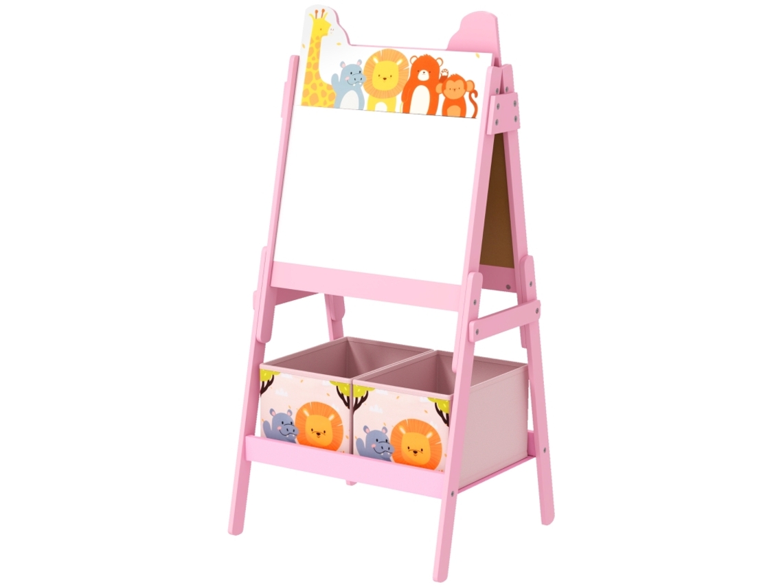 Cavalete Dupla Face Branco e Preto Infantil em Rosa BRAVENTO