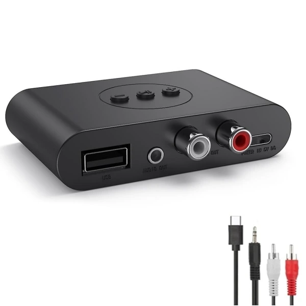Receptor De Áudio Bluetooth 5.2 Nfc, Pen Drive Usb, Rca, Entrada Auxiliar De 3,5 Mm, Adaptador De Música Estéreo Sem Fio Usb Wi