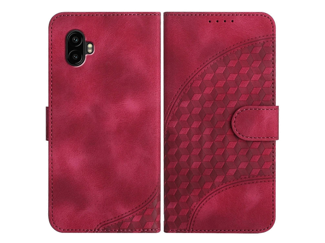 Capa De Couro Para Celular Com Relevo De Cabeça De Elefante E Cordão Para Samsung Galaxy Xcover7 Pro