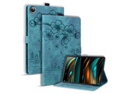 Capa Para Tablet Lurelia, Compatível Com Samsung A9/8", Azul Claro, Couro Sintético, Proteção Antiquedas