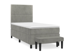Box Spring Bed, Box Spring Beds Vidaxl Cinzeto Veludo (100 X 200 Cm)