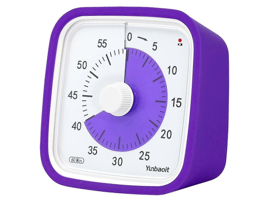 Yunbaoit Vt01 Visual Timer With Night Light 60 Minute Countdown Timer Silent Time Management Tool -multicolorpurple Purple