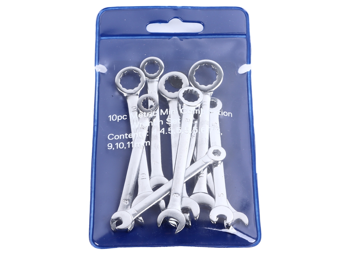 Laxiscreed Conjunto De 10 Chaves Mini Dupla Para Reparações, Tamanhos 4 A 11 Mm