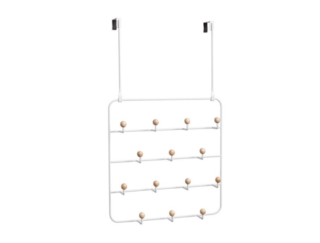 Cabide Estique 14 Ganchos Madeira E Metal 60,3x10,8x36,2cm Design Contemporâneo