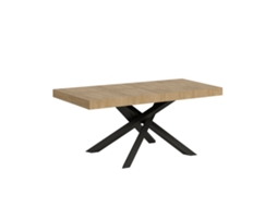 Mesa de Jantar Extensível 90X120/224 Cm Volantis Premium Carvalho Natural Quadro Antracite ITAMOBY
