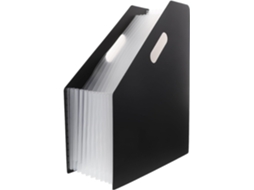 Pasta Sanfonada Grande em Plástico A4, Expansível, com Divisórias Múltiplas, Organizador Vertical para Escola e Mesa