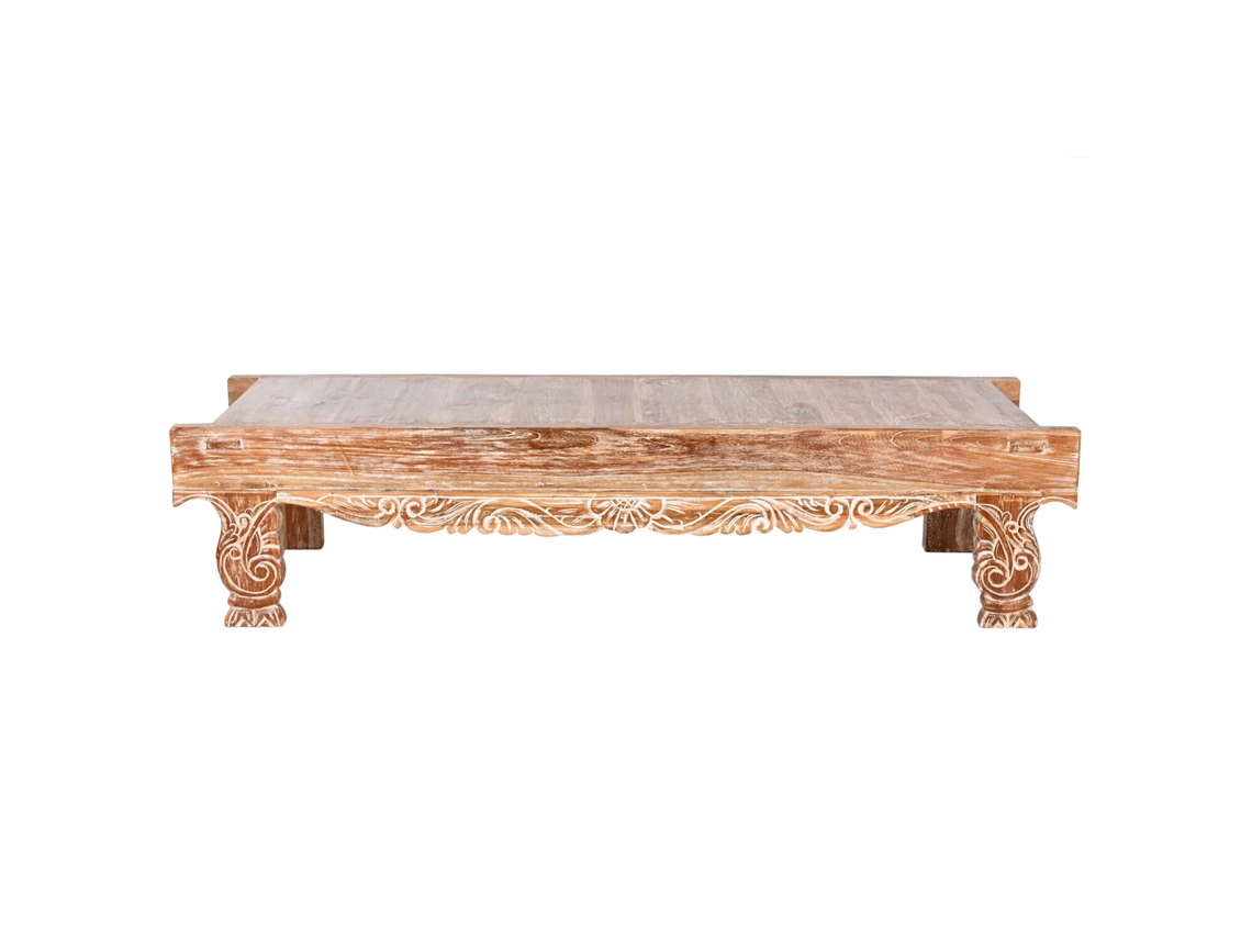 Mesa de Centro em Teca Reciclada com Acabamento Branco ALEXANDRA HOUSE LIVING (200x70x45cm)