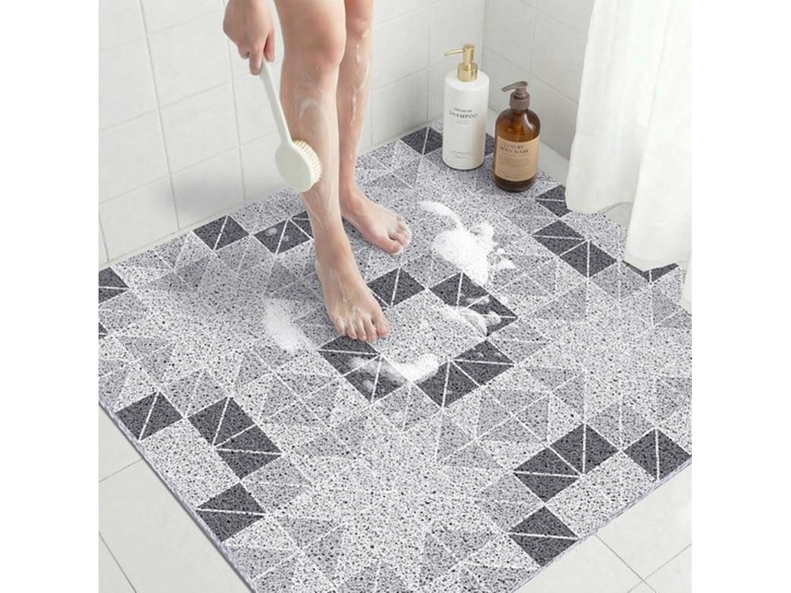 Escolha Sólida - Douche-mat Antideslizante 80 X 80 Cm - Pvc - Quadrado - Seca Rapidamente - Sem Cheiro - Com Drenagem - Máquina De Banho