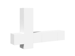 Conjunto de 5 móbiles de TV inspirados na Madeira Branco MAISON EXCLUSIVE