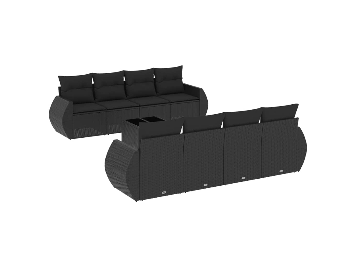 Garden Sofa Set, Garden Sofa Sets Vidaxl Preto Rattan / Vime (n/a)