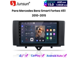 Rádio Automóvel Junsun Android 15 Carplay Autoradio 6+128gb Para Mercedes Benz Smart Fortwo Cabrio/coupe 451 2010-2015 Gps Navi Bt 4g Wifi 8-núcleo
