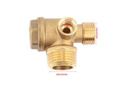 Válvula De Retenção De Três Vias Brass Laxiscreed Para Compressores De Ar Com Ligação Roscada